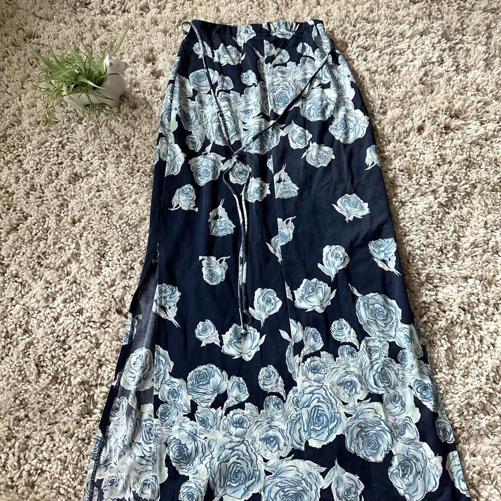 Vive original vintage hippie chick vibes floral hipster 2000s blue maxi …